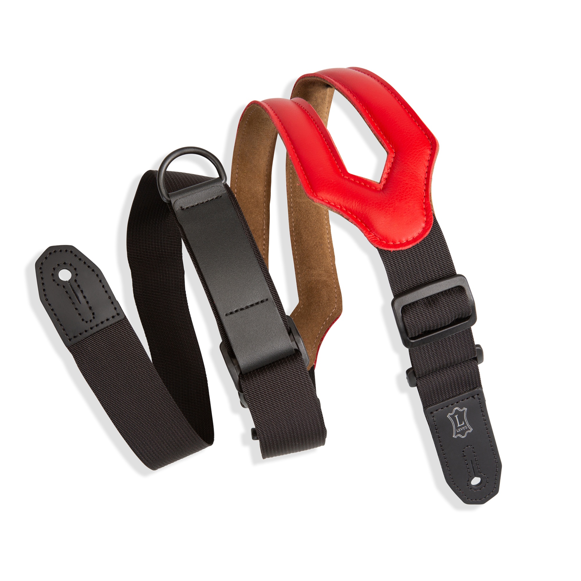 3 inch Wide Ergonomic RipChord Guitar Strap / Red
