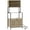 Gray Wood Grain, variant on HOMCOM Baker's Rack, Coffee Bar Cabinet with Power Outlet, Black