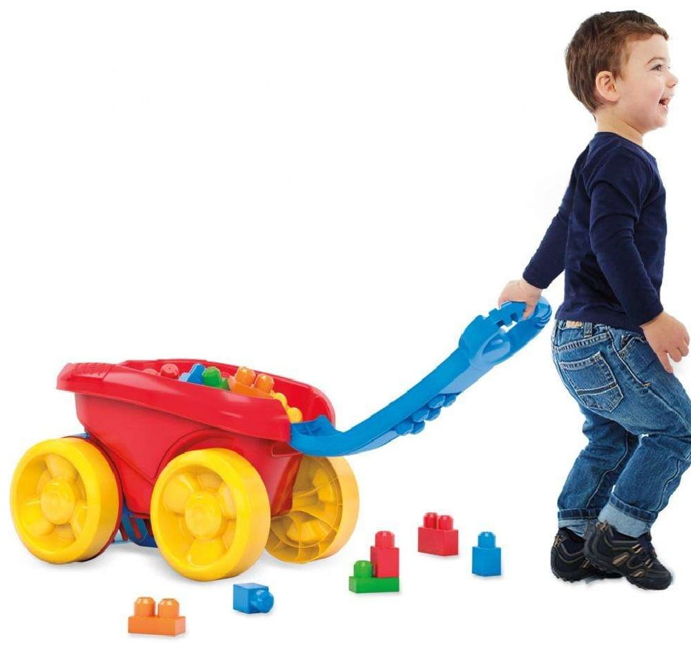 mega bloks block scooping wagon building set red