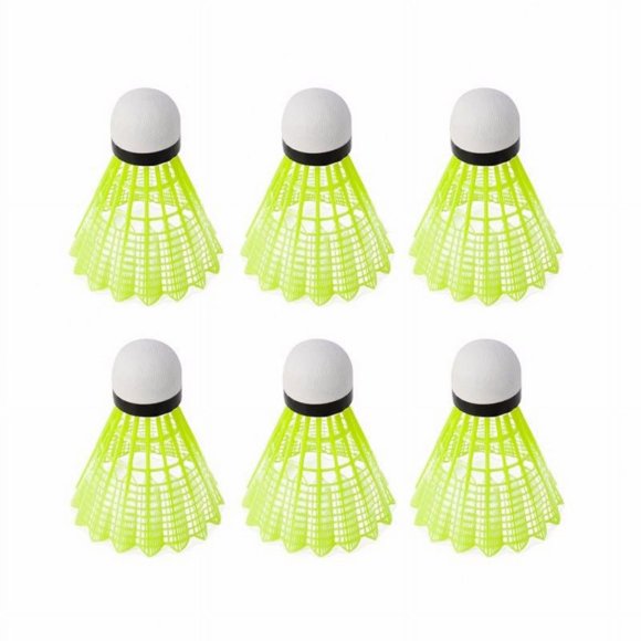 6 Pcs Volants Train Volants en Nylon Jaune Oiseaux Balle de Badminton Extérieur Jaune