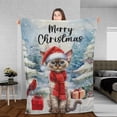 thumbnail image 3 of Merry Christmas Devon Rex Enjoys Catmas Winter Xmas Holiday Cozy Fleece Blanket Cat Lover Kitten Owner Gifts Warm Soft Throw Blanket - 02022, 3 of 5