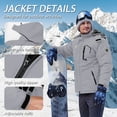 thumbnail image 7 of TACVASEN Men's Winter Waterproof Ski Jackets with Hooded Windproof Fleece Warm Snow Coat with Multi-Pockets For Hiking and Snowboarding ,Light Gray,M, 7 of 7