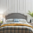 thumbnail image 4 of GDF Studio Charell Contemporary Fabric Upholstered Beveled Full/Queen Headboard, Light Gray, 4 of 5