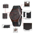 thumbnail image 3 of Mirar REDEAR Reloj de madera para hombre Reloj de cuarzo analógico REDEAR Material de sándalo con correa de cuero Relojes informales ligeros Reloj de pulsera vintage REDEAR Mirar, 3 of 7