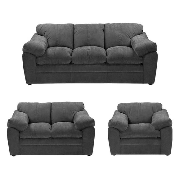 Sala 3-2-1 DICASA Aston (Sofá, Love Seat y Sillón) Gris Oscuro para Sala