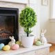thumbnail image 1 of Decoraciones de Pascua, adornos de Pascua, plantas artificiales de Pascua, bonsáis, pequeñas plantas verdes en macetas, flores, bolas de árbol, adornos de escritorio, mini plantas bonsái, plantas de s, 1 of 7