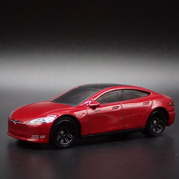 Open Box 2016-2025 TESLA MODEL S RED 1/64 SCALE COLLECTIBLE DIORAMA DIECAST MODEL CAR
