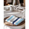 thumbnail image 6 of Blue Grey Striped Cloth Napkins Set of 6 Reusable Dinner Napkins, Farmhouse Stripes Simple Art Cocktail Napkin Washable Table Napkins for Wedding/Holiday Party/Baby Shower 20"x20", 6 of 7