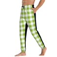 thumbnail image 3 of Kdxio White Green Plaid Pattern Joggers,Sweatpants for Men with Pockets-Large, 3 of 5