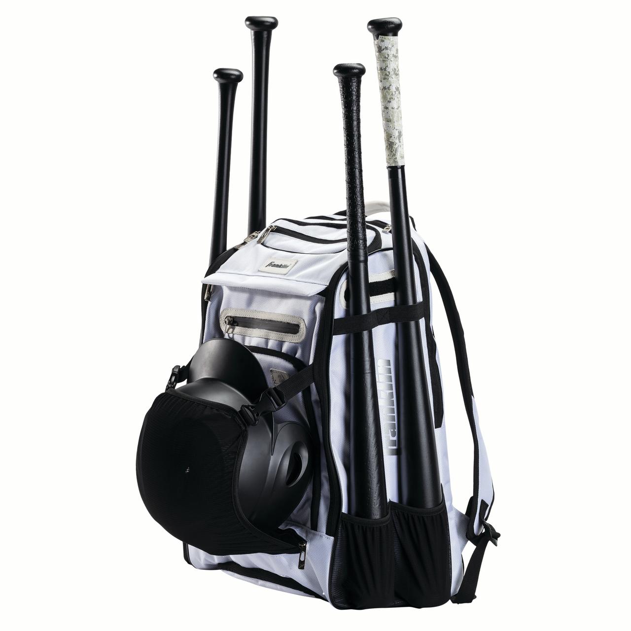 Franklin Sports MLB Traveler Elite Baseball Backpack ? Baseball Bag or Softball Backpack ? White - image 4 of 6