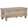 thumbnail image 1 of Ashley Fossil Modern Wood Ridge Storage Bench in Antique White and Brown, 1 of 4
