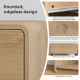 thumbnail image 5 of 20" Wide Fluted Nightstand Set of 2 with Modern Wood Bedside Table with 1 Drawers and Open Shelf, Mid Century End Table for Bedroom Living Room Office, Oak, 5 of 11