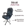 thumbnail image 2 of Silla de Oficina Master Ergonómica Giratoria Ajustable Acolchada Negra, 2 of 5