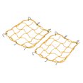 thumbnail image 1 of Unique Bargains 12x12' Extendable Motorcycle Cargo Net Luggage Debris Tie Down Net with Hooks Yellow 2 Pack, 1 of 6