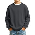 thumbnail image 2 of Boys Sweatshirt Crewneck Pullover Long Sleeve Solid Fleece Tops Fall Clothes, 2 of 5