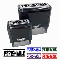 Perishable Food Mail Shipment Self-Inking Rubber Stamp Ink Stamper for Business Office - Black Ink - Small 1-1/2 Inch