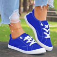 thumbnail image 2 of Mepaouo Fashion Sneakers for Women Memory Foam Lightweight Walking Slip on Canvas Shoes(Blue,9.5), 2 of 5