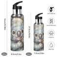 Little Koala Colored Pencil Painting Sports Bottle with Straw Double