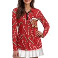 thumbnail image 2 of Aplkyhs Gingerbread Man Golf Tennis Shirts Long Sleeve Cloth Quick Dry Soft and Comfortable Quarter Zip Fit Plain Machine Washable Suitable for Outdoor Sports, 2 of 7