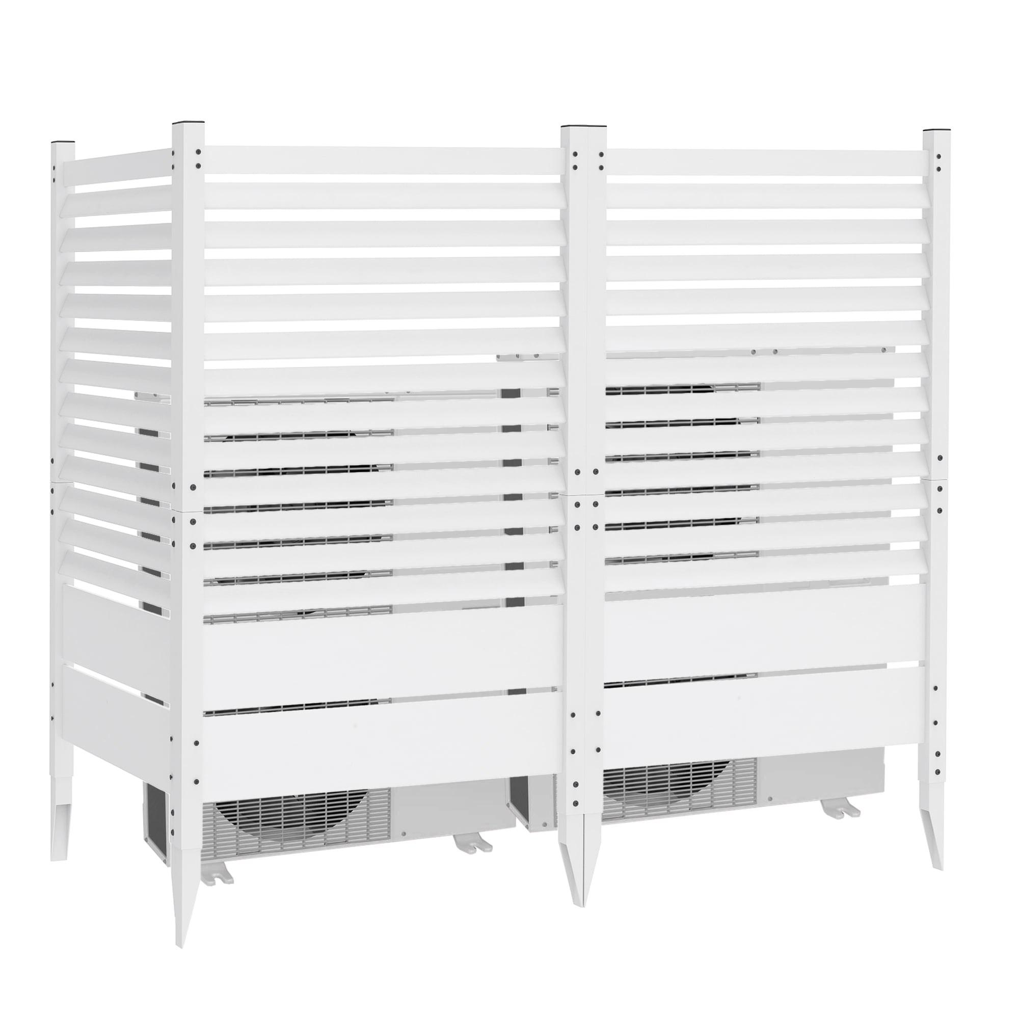 Uforic 1 Pcs Wood Privacy Fence Panel for AC Unit, Backyard, Patio Screen,  60"H x 38"W, White