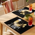 thumbnail image 4 of Happy New Year Placemats Set of 6, Gold Black Champagne Ribbons Clock Celebrate Non-Slip Place Mats Washable Table Mats for Kitchen Dining Table Decorations Indoor/Outdoor, 4 of 9