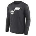 thumbnail image 2 of Men's Heathered Charcoal Utah Jazz Primary Logo Team Long Sleeve T-Shirt, 2 of 3