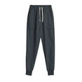 thumbnail image 3 of Ceisia Men Solid Color Loose Casual Pants Elastic Waist Drawstring Sports Gift Work Trousers, 3 of 5