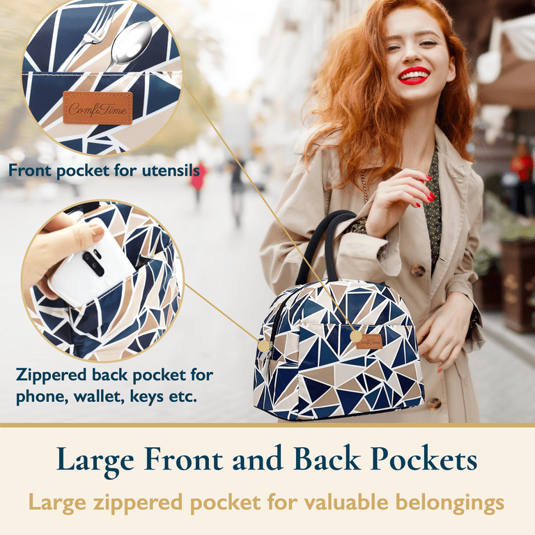 ComfiTime Lunch Bag Insulated Lunch Box for Women 8L or 14 Cans Large Capacity Cooler Bag for Adults Teen Cute Aesthetic Lunch Tote for Work