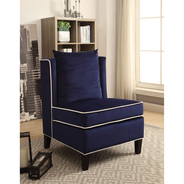 Accent Chair, Dark Blue Velvet