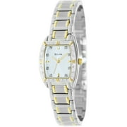 98R159 Womens Two Tone Stainless Steel Case and Bracelet Silver Dial Quartz
