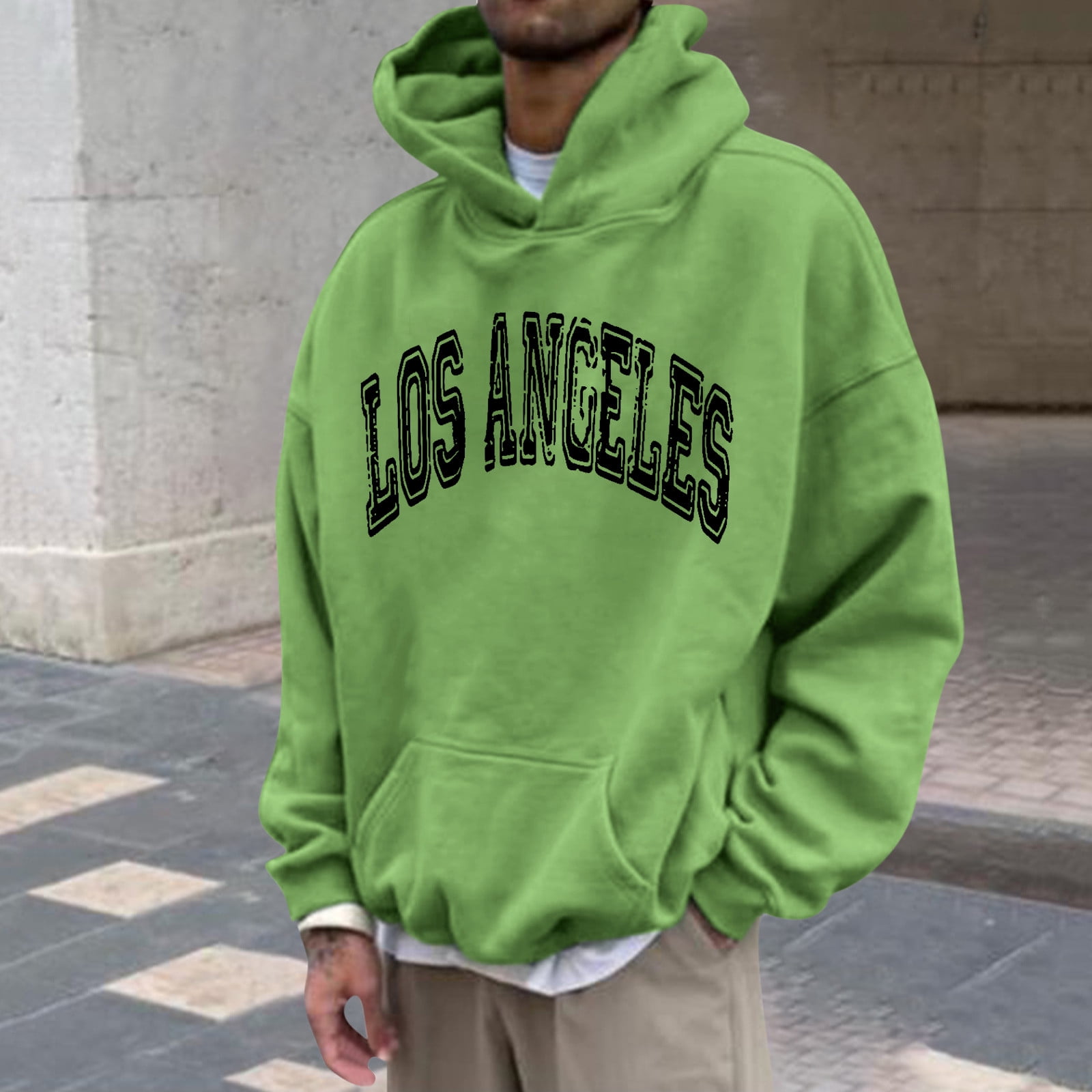 zanvin Men s Oversized Casual Wash Basic Hoodies Long Sleeve Vintage Street Hoodie Sweatshirts With Pocket Sale Green XL Walmart