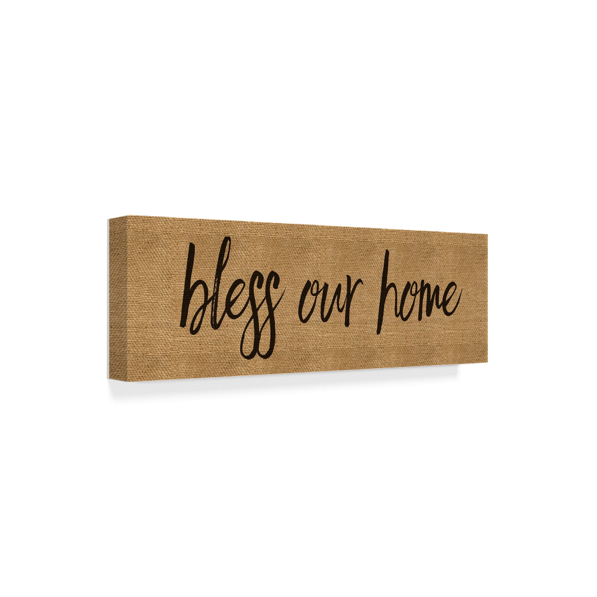 Trademark Fine Art 'Bless Our Home Burlap Long' Canvas Art by Marcee Duggar