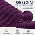 thumbnail image 4 of Dan River Oversized Performance Towel 2 Pack Purple (35x70 In) - 550 GSM Absorbent Cotton Bath Sheet for Workout, Gym & Bath, 4 of 10