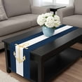 thumbnail image 4 of Yellow Anchor Nautical Table Runner 48 Inches Long, Navy Blue White Striped Kitchen Coffee Dining Table Decoration for Home Party Birthday Wedding Home Decor 13x48 Inches, 4 of 8