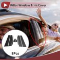 thumbnail image 2 of Pegatina Antirrayaduras del Recorte de Ventana del Pilar de la Puerta Unique Bargains para Nissan Sentra 2020-2023 Fibra de Carbono Negra Frontal Trasero Izquierdo Derecho 8 Pcs, 2 of 6