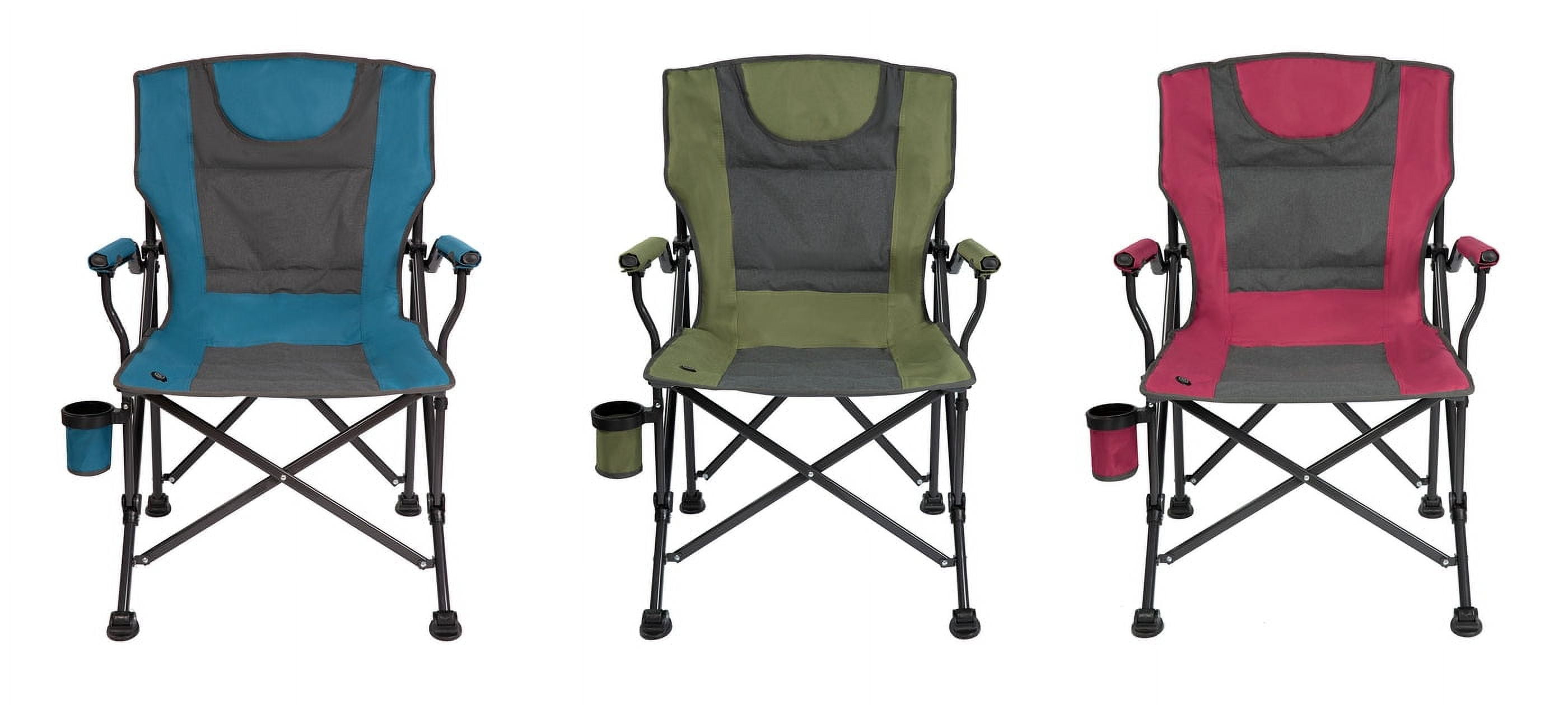 Luxury Heated Portable Camp Chair - Red/Grey - Great for Camping, Sports and the Beach