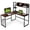 Walnut, variant on 55" Reversible L-Shaped Desk with Storage Hutch, Wood Computer Desk for Home Office , Gaming, Black