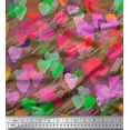 thumbnail image 1 of Soimoi Poly Georgette Tissu Brosse Coup & Coloré Coeur Impression Couture Tissu Yard 52 Pouces de Large, 1 of 3