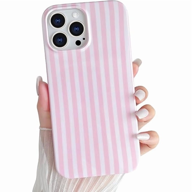 Chenchen for iPhone 14 Pro Max Case Cute Striped Phone Case Soft TPU Slim Shockproof Phone Cover for Women Girls, Pink