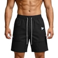 thumbnail image 3 of Men's Casual Shorts 5 Inseam Quick Dry Lightweight Stretchy For Beach Vacation Hiking Gym Workout Running | Zenithor,Black M, 3 of 6