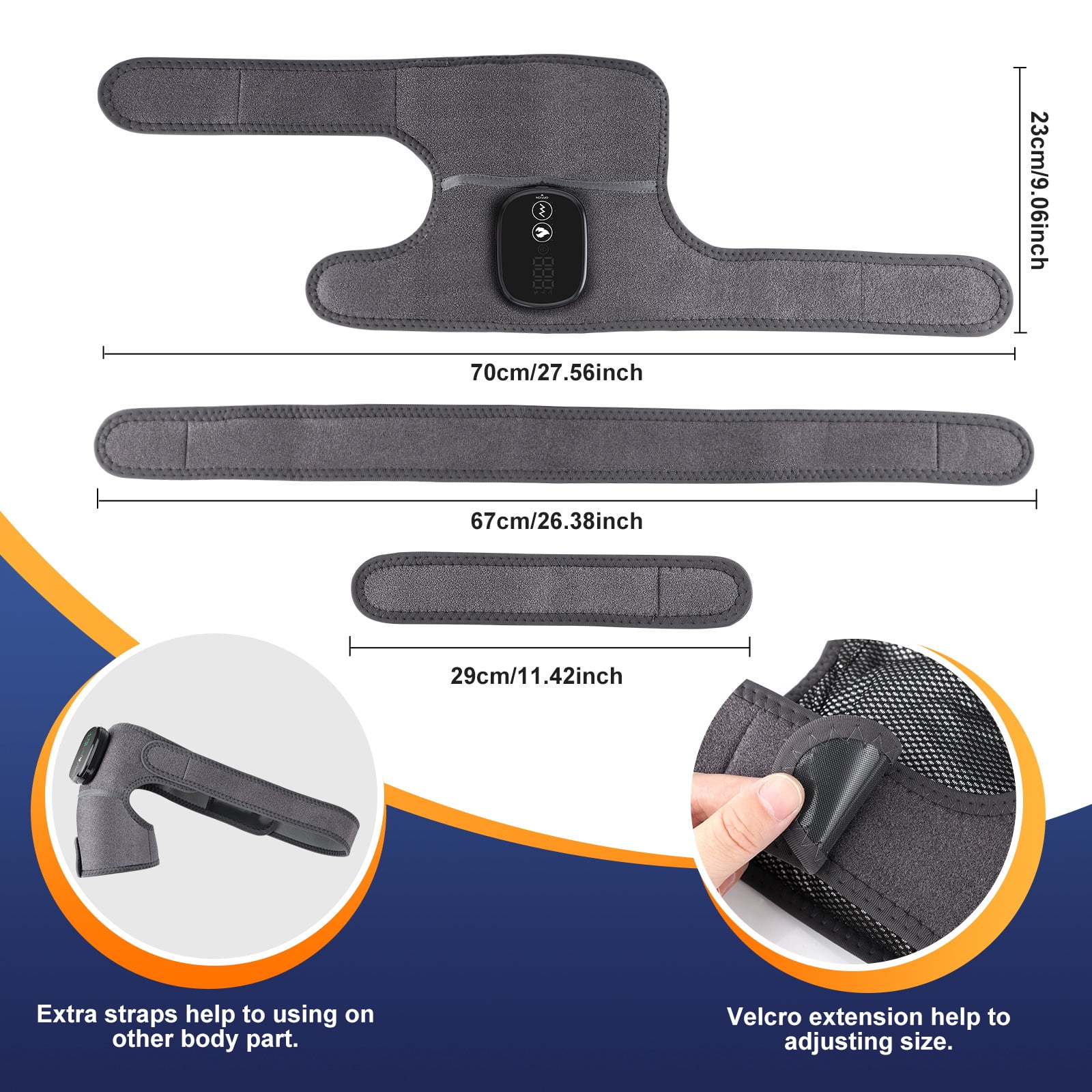 SUWU  Heated Knee Brace to Keep Knee Warmers, Heated Knee Massagers for Pain Relief, Portable Knee Heating Pad Brace for Shoulder or Elbow