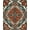 Rust Orange Teal Ivory, Pattern 4, variant on ODIKA Border Stripe Stepped Motifs Vintage Aztec Motif Southwestern Playful Expressive Non-Slip Chair-Friendly for Home Office, Gaming Room, Under Desk