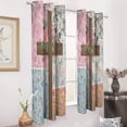 thumbnail image 3 of Floral Cross Pattern Blackout Curtains Window Drapes Room Darkening Thermal Insulated Grommets Blackout Curtains, for Living, Dining, Bedroom,2 Panels, 3 of 6