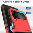 thumbnail image 5 of Mantto for Samsung Galaxy Z Flip 4 Slim Case,Stylish 2 in 1 Military Grade Armor PC+TPU Silicone Hybrid Rugged Shockproof Glossy Camera Lens Protective Anti-drop Fit Back Phone Cover.Red, 5 of 5