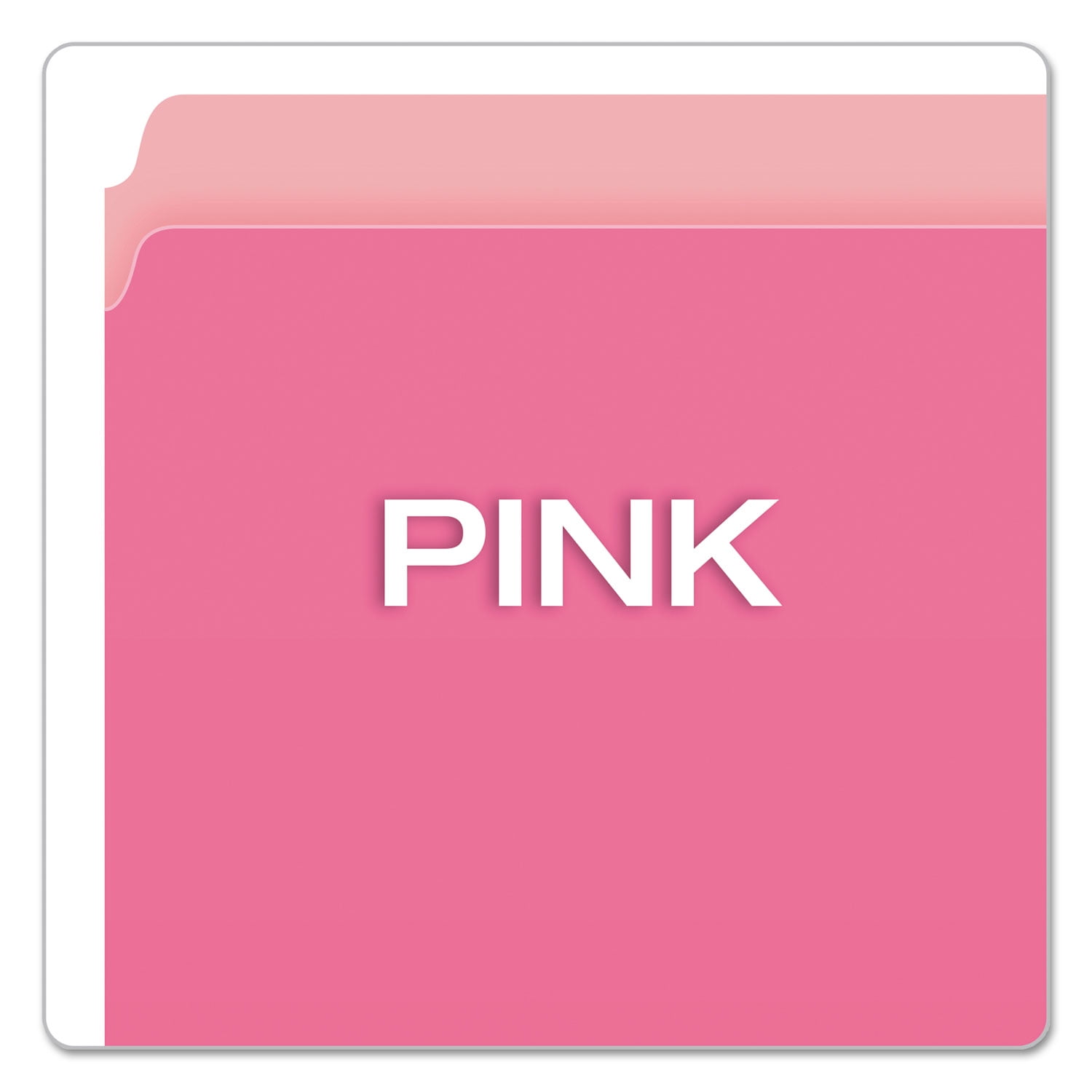 Pendaflex 152-PIN Two-Tone File Folders, Straight Cut, Top Tab, Letter, Pink/Light Pink, 100/Box