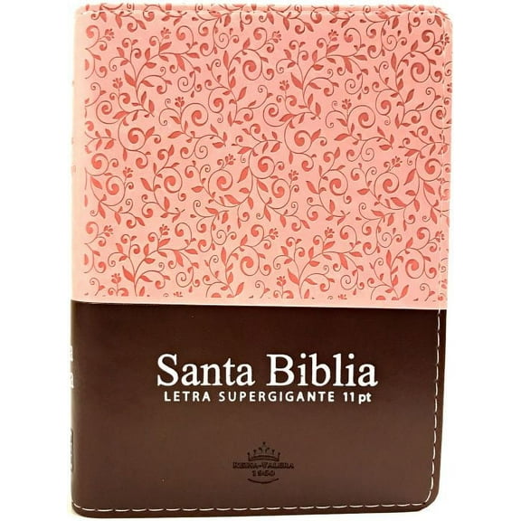 Biblia RVR 1960 Letra Supergigante con concordancia y índice rosa y marrón