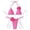 Pink, variant on Glisme Blue Bikini Sets For Women Flower Swimsuit Bikini Suit Fashion Swimwear Swimwear For Family Vacation