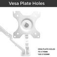 thumbnail image 2 of MotionGrey Single Metal Computer Monitor Arm Stand Universal Vesa Mount Arms Installation for up to 28 Inch Screen for Desk - White, 2 of 7