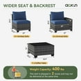 thumbnail image 2 of Aoxun Patio Furniture Set, 6 Pcs Outdoor Patio Furniture Sets with 4in Thicken Cushion, Widen Armrests Wicker Outdoor Sectional for Backyard (Waterproof Cover Include), 2 of 5