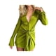 thumbnail image 5 of SAYOO, vestido camisero de manga larga para mujer, botones informales, Color sólido, vestido de fiesta envolvente para playa, Club, ropa de calle SAYOO  moda, 5 of 8